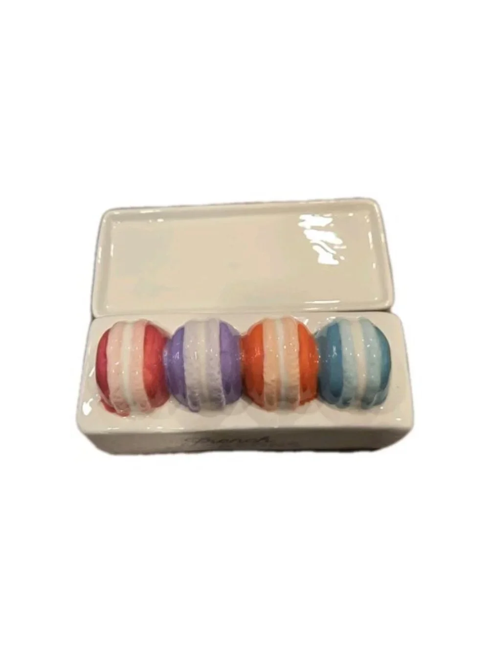New Ceramic Bakery Dessert French Macrons Cookies Kitchen Storage Butter Dish